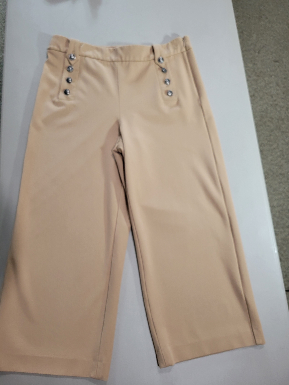 Talbots Womens Saylor StyleTan Wide-Leg Cropped Trousers. Bussiness Causal.